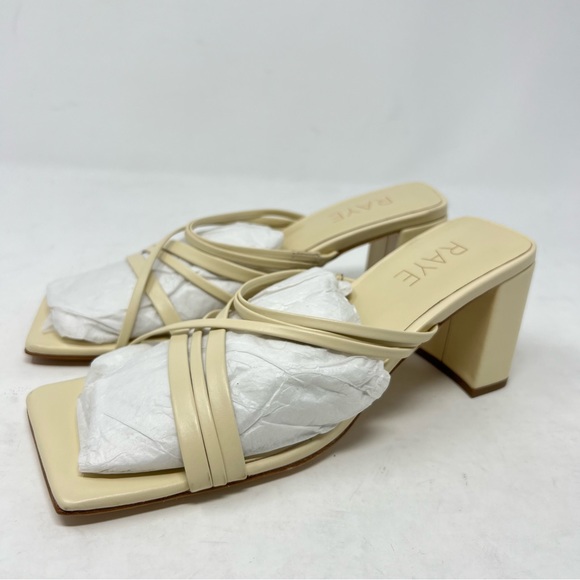 NWT RAYE Lia Cream Leather Strappy Mule Heel Size 6.5 - Picture 4 of 7